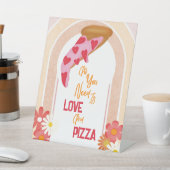 Signe De Table Amour Et Pizza Fête des mariées Moderne (In SItu)