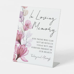 Signe De Table Amour Mémoire mémorial Dusty Rose Floral Mariage