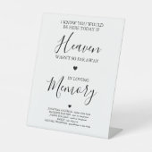 Signe De Table Amour Mémoire moderne Ciel Poème Mariage Memorial (Recto)