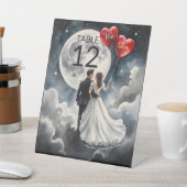 Signe De Table Amour romantique sur un nuage Mariage de conte de (In SItu)