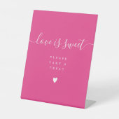 Signe De Table Amour Rose Chaud Est Douce Prends Une Faveur  (Recto)