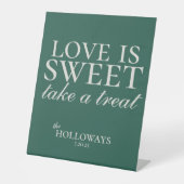 Signe De Table Amour vert sauge, dessert de mariage doux (Recto)