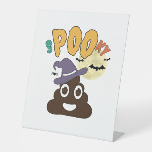 Signe De Table Amusant Humour de salle de bain Halloween Poo Éffr