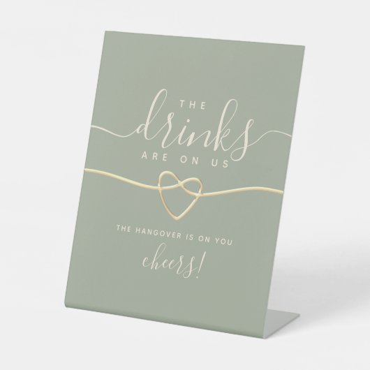 Signe De Table Amusant Sage Green Mariage Bar (Recto)