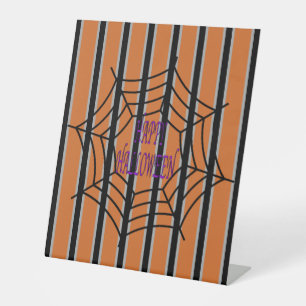 Signe De Table Amusement et fantaisie Halloween Spider Webs