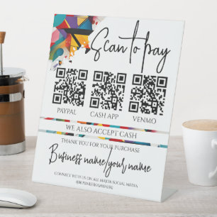 Signe De Table Analyse commerciale pour payer le code QR personna