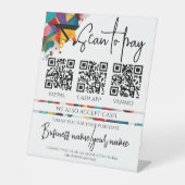 Signe De Table Analyse commerciale pour payer le code QR personna (Recto)