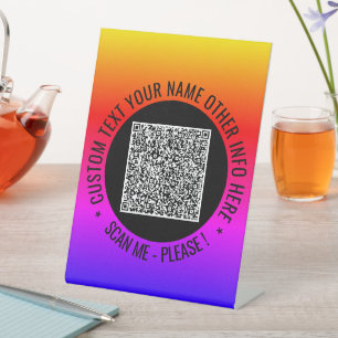 Signe De Table Analyse de code QR et signature de code Pedestal p