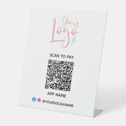 Signe De Table Analyse de votre logo pour payer (Recto)