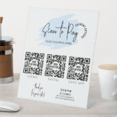 Signe De Table Analyse d'entreprise pour payer 3 codes QR Aquarel (In SItu)
