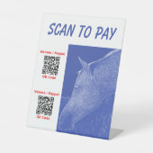 Signe De Table Analyse d'entreprise pour payer ici 2 codes QR Sig (Recto)