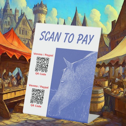 Signe De Table Analyse d'entreprise pour payer ici 2 codes QR Sig