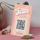 Signe De Table Analyse d'entreprise pour payer le code QR Retro P