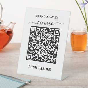 Signe De Table Analyse du code QR pour payer numérisable signatur