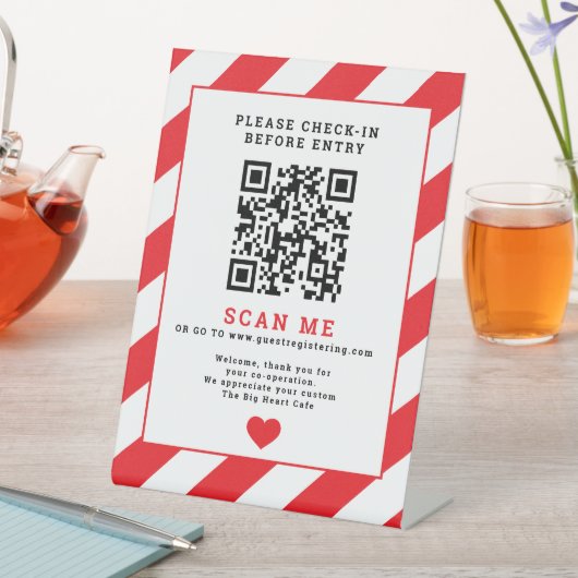 Signe De Table Analyse du code QR Signalisation d'entreprise d'en (In SItu)