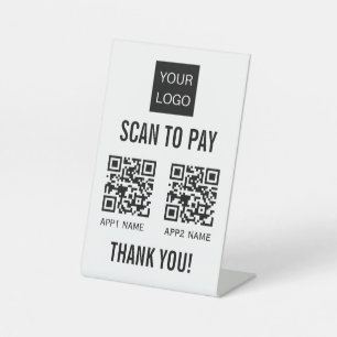 SIGNE DE TABLE ANALYSE PERSONNALISÉE POUR PAYER 2 CODE QR SCANNAB