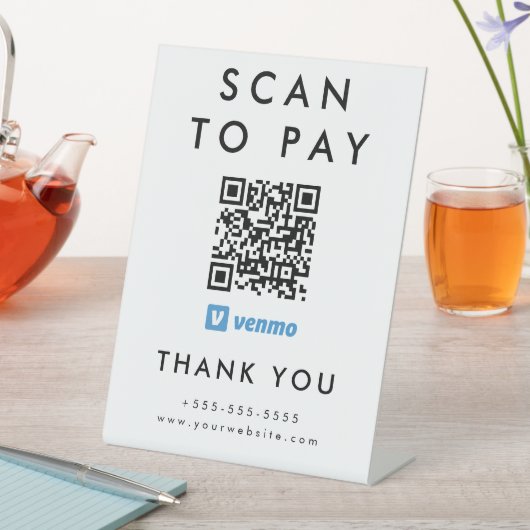 Signe De Table Analyse professionnelle pour payer Venmo QR Code B (In SItu)