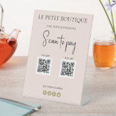 Signe De Table Analyser brillamment pour payer 2 codes QR (In SItu)