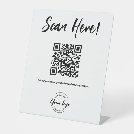 Signe De Table Analyser ici Code QR Business Website et services (Recto)