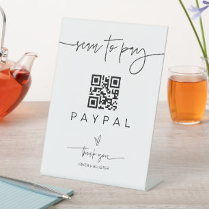 Signe De Table Analyser le code QR de paye Signer la barre de Mar