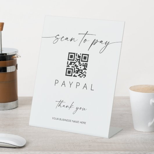 Signe De Table Analyser le code QR du paiement Signer l'entrepris (In SItu)