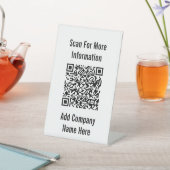 Signe De Table Analyser le code QR pour plus d'informations Noir  (In SItu)