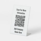 Signe De Table Analyser le code QR pour plus d'informations Noir  (Recto)