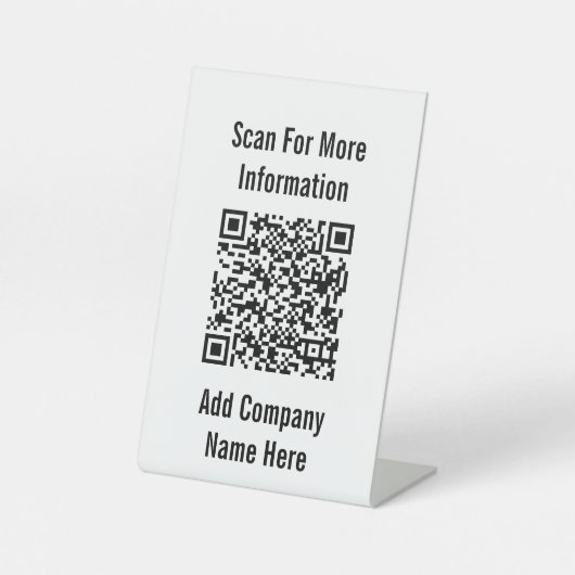 Signe De Table Analyser le code QR pour plus d'informations Noir  (Recto)