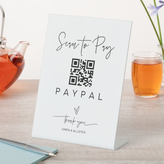 Signe De Table Analyser le code QR Signer barre de Mariage Valet (In SItu)
