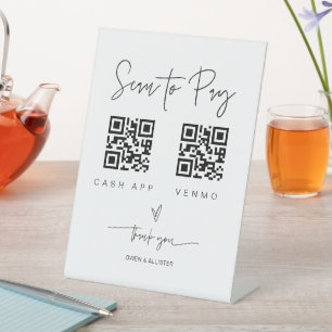 Signe De Table Analyser le code QR Signer barre de Mariage Valet