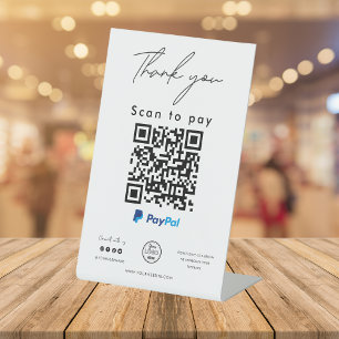 Signe De Table Analyser le logo du code QR de Paypal pour payer l