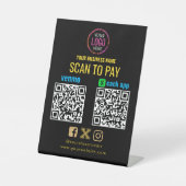 Signe De Table Analyser le logo pour Pay CashApp Venmo QR Code Pe (Recto)