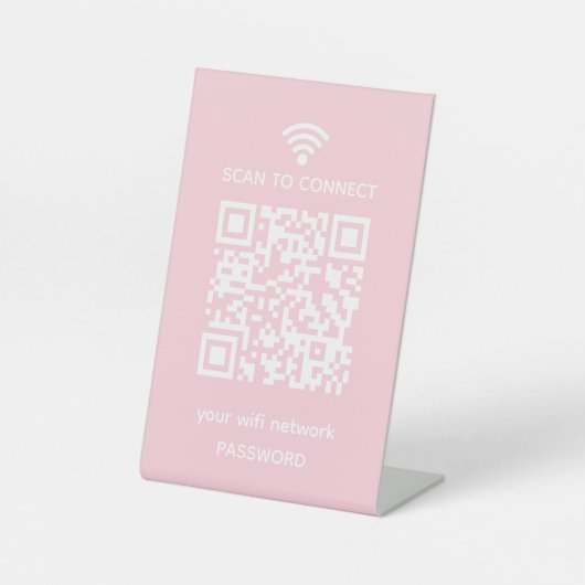 Signe De Table Analyser pour connecter le code qr du réseau Wi-Fi (Recto)
