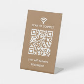 Signe De Table Analyser pour connecter le code qr du réseau Wi-Fi (Recto)