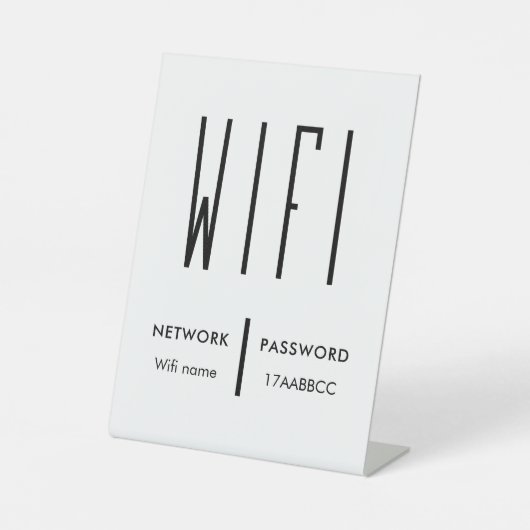 Signe De Table Analyser pour connecter le réseau Wifi Code QR Mot (Recto)