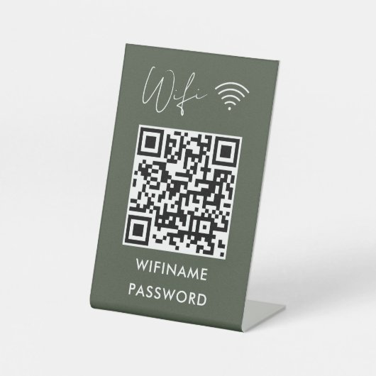 Signe De Table Analyser Pour Connecter Wifi Qr Code Mot De Passe (Recto)