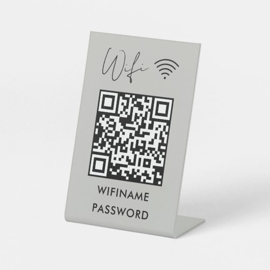 Signe De Table Analyser Pour Connecter Wifi Qr Code Mot De Passe (Recto)