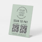 Signe De Table Analyser pour payer 2 codes QR Logo d'entreprise S (Recto)