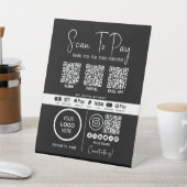 Signe De Table Analyser Pour Payer Entreprise Qr Code Paiement Mo (In SItu)