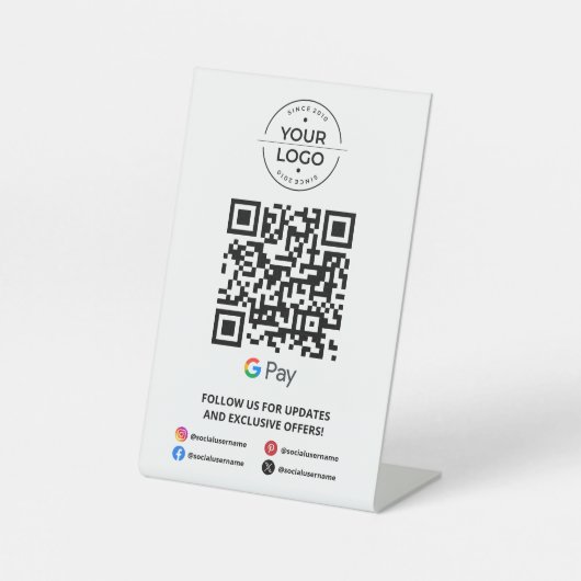 Signe De Table Analyser pour payer Google Pay QR Code (Recto)