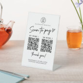 Signe De Table Analyser pour payer le code Qr (In SItu)
