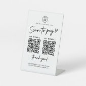 Signe De Table Analyser pour payer le code Qr (Recto)