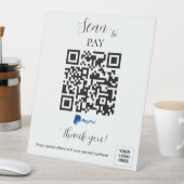 Signe De Table Analyser pour payer le code QR (In SItu)
