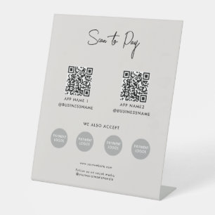 Signe De Table Analyser pour payer le code QR de paiement sans co