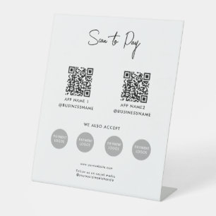 Signe De Table Analyser pour payer le code QR de paiement sans co