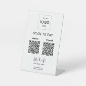 Signe De Table Analyser pour payer le code Qr du logo de l'entrep (Recto)