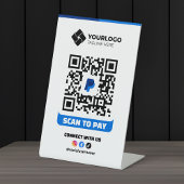 Signe De Table Analyser pour payer le code QR Paiement Logo Paypa