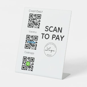 Signe De Table Analyser pour payer le code QR Signet sans contact