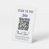 Signe De Table Analyser pour payer le code QR Zelle (Recto)