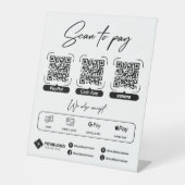 Signe De Table Analyser pour payer le paiement du code QR de sign (Recto)